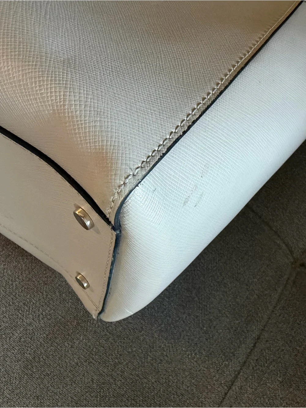 kate spade cream/tan tote with black trim